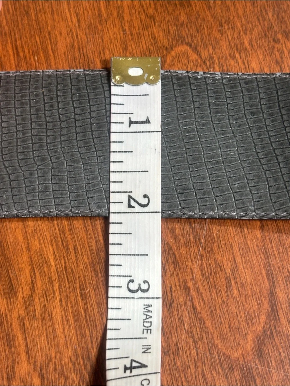 Vintage 90s Wide Black Lizard Embossed Leather Belt